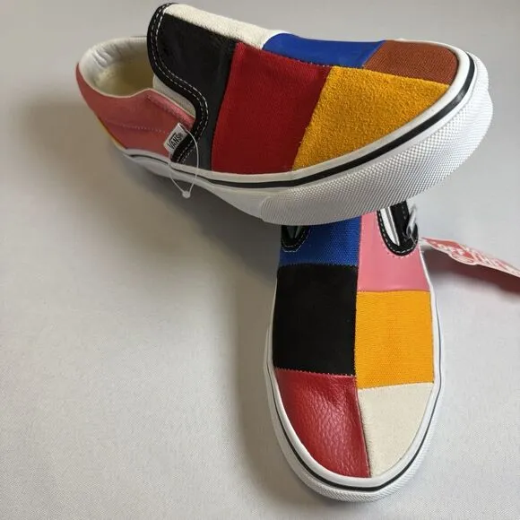 VANS Classic Slip On Patchwork Multi Skate Shoes Sneakers Womens 7M Slip On NEW
