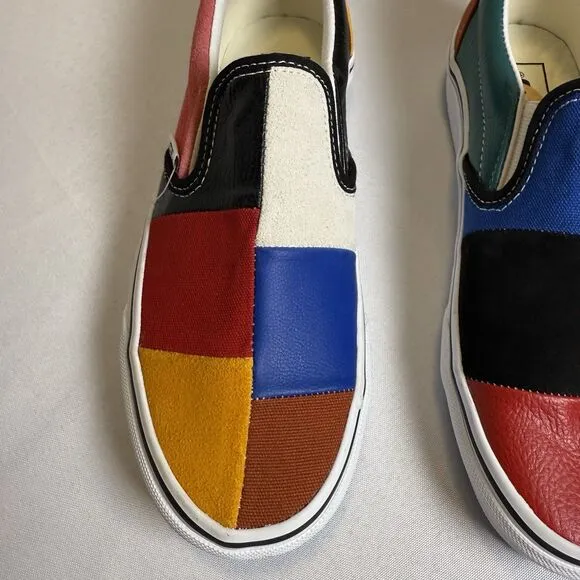 VANS Classic Slip On Patchwork Multi Skate Shoes Sneakers Womens 7M Slip On NEW