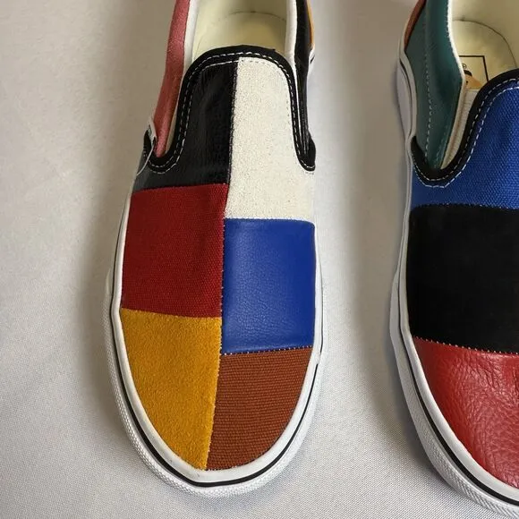 VANS Classic Slip On Patchwork Multi Skate Shoes Sneakers Womens 7M Slip On NEW