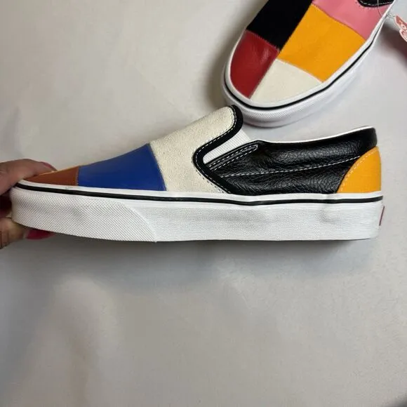 VANS Classic Slip On Patchwork Multi Skate Shoes Sneakers Womens 7M Slip On NEW