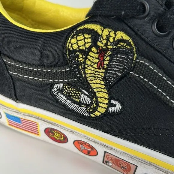 VANS Cobra Kai Old Skool X Skate Shoes Mens 6.5 Womens 8 Black Low Karate Kid