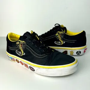 VANS Cobra Kai Old Skool X Skate Shoes Mens 6.5 Womens 8 Black Low Karate Kid