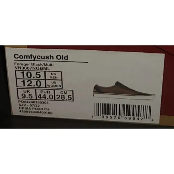 Vans ComfyCush Old Skool SB Skate Shoes Rare Forager Black Mens 10 New In Box