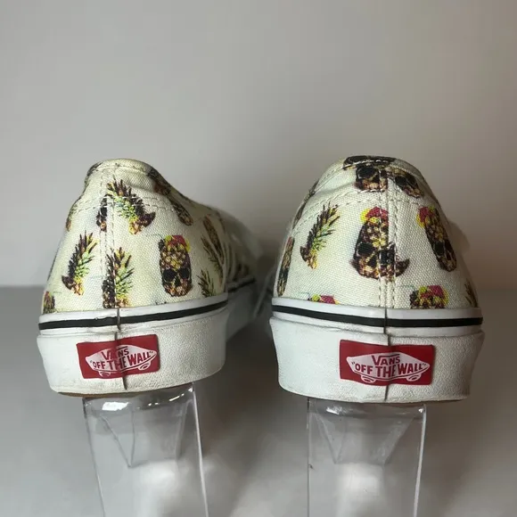 Vans “Drained and Confused” Pineapple White Sneakers. M 9.0, W size 10.5. Unisex