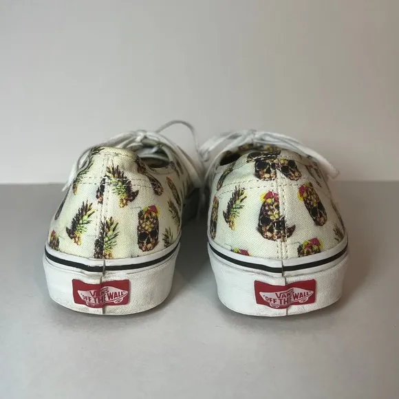 Vans “Drained and Confused” Pineapple White Sneakers. M 9.0, W size 10.5. Unisex