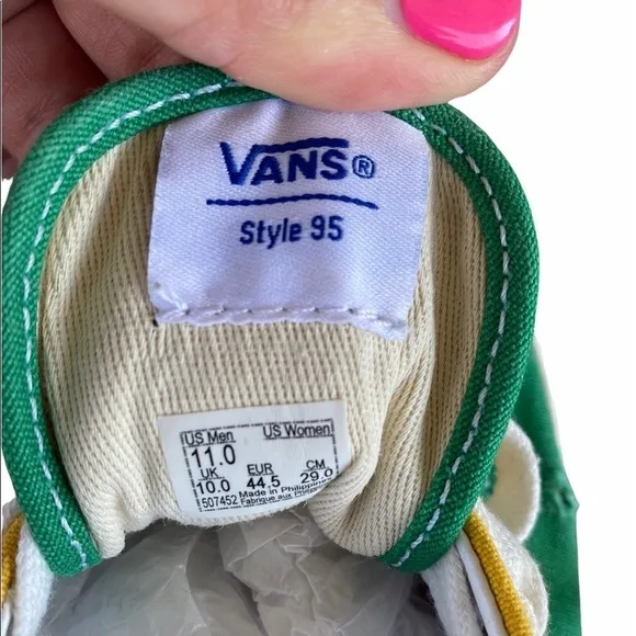 VANS Era 95 DX Green Yellow Blue Colorblock Sz 11