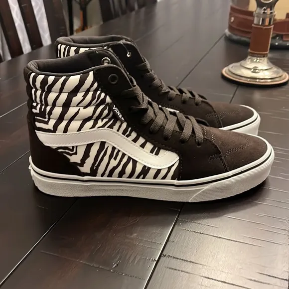 Vans Filmore Hi Zebra shoes sneakers new brown white skate Sk8 Women’s sizes