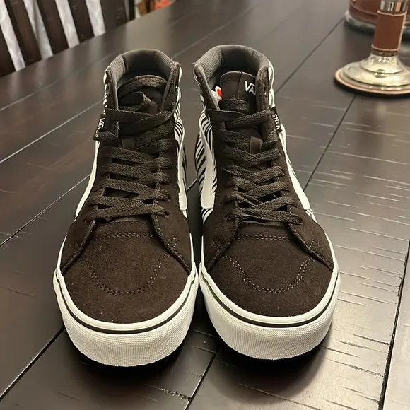Vans Filmore Hi Zebra shoes sneakers new brown white skate Sk8 Women’s sizes