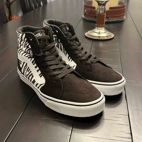 Vans Filmore Hi Zebra shoes sneakers new brown white skate Sk8 Women’s sizes