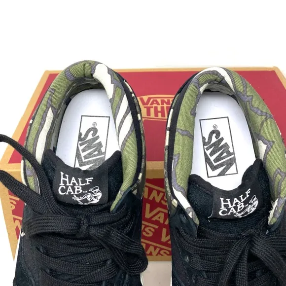 VANS Half Cab 33 DX Shoes Mid Black Camo Suede Skate Sneakers Women VN0A5KX6Y28