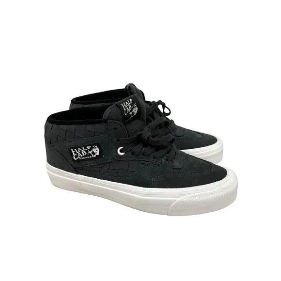 VANS Half Cab Black Woven Lace Up Skate Sneakers Shoes Mens size 7.5 Womens 9