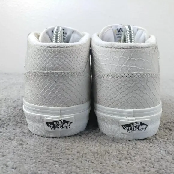 Vans Half Cab Mens Size 8 Shoes Cream White Skate Sneakers Snake Print Suede