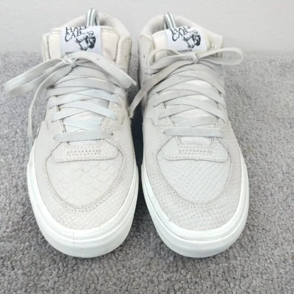 Vans Half Cab Mens Size 8 Shoes Cream White Skate Sneakers Snake Print Suede