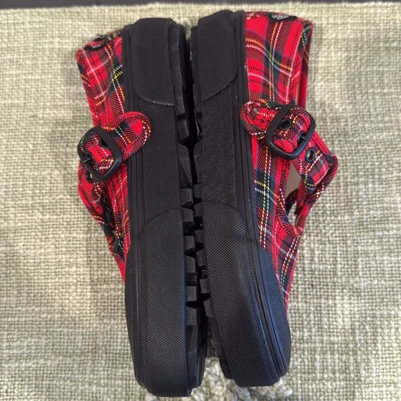 Vans Kids Red Plaid Shoes