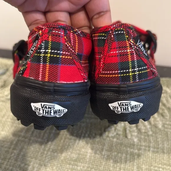 Vans Kids Red Plaid Shoes
