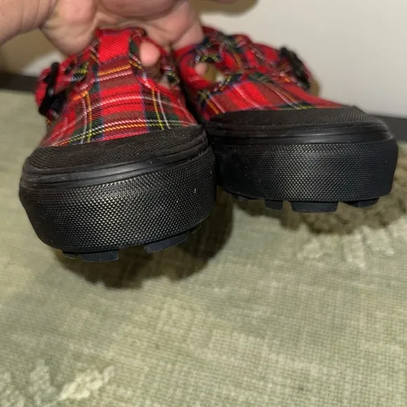 Vans Kids Red Plaid Shoes