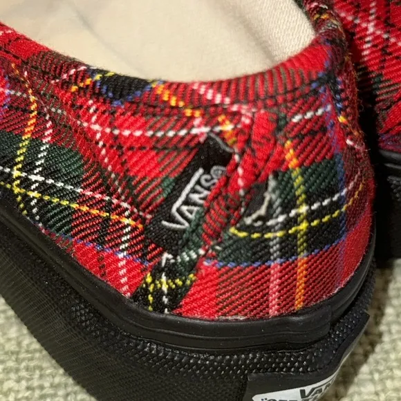 Vans Kids Red Plaid Shoes