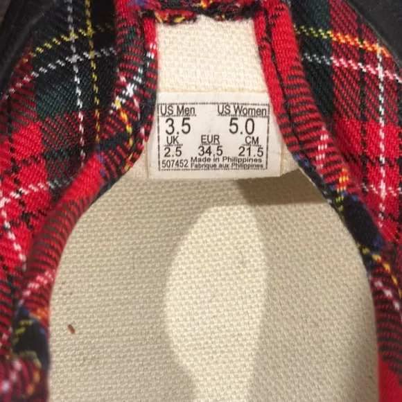 Vans Kids Red Plaid Shoes
