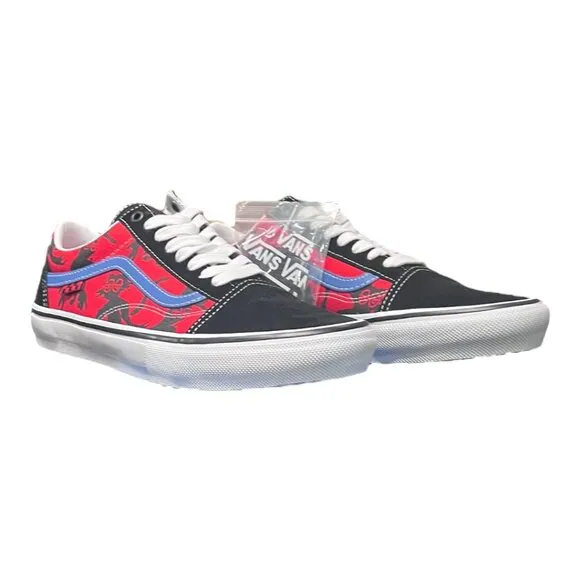 VANS   KROOKED BY NATAS FOR RAY BARBEE In Red/Blue Brand New In A Size 11
