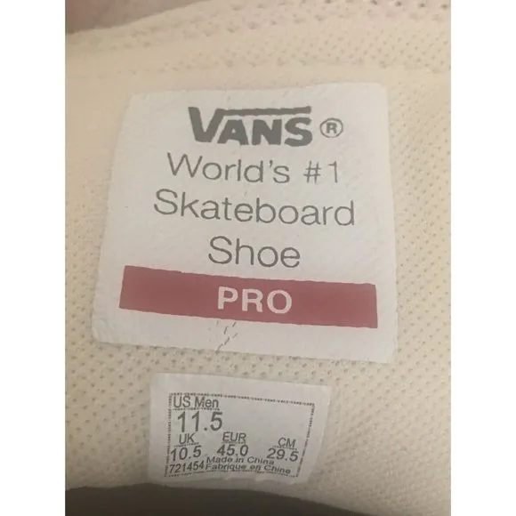Vans Kyle Pro 2 Rose Pink Antique White Suede Skate Shoes US Mens US 11.5 EUR 45