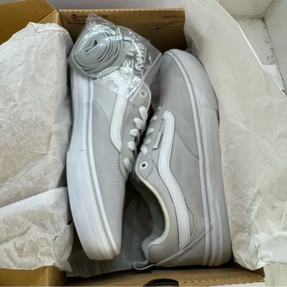 Vans Kyle Walker Pro Skate Chambray Shoes Grey White Men's Size 8