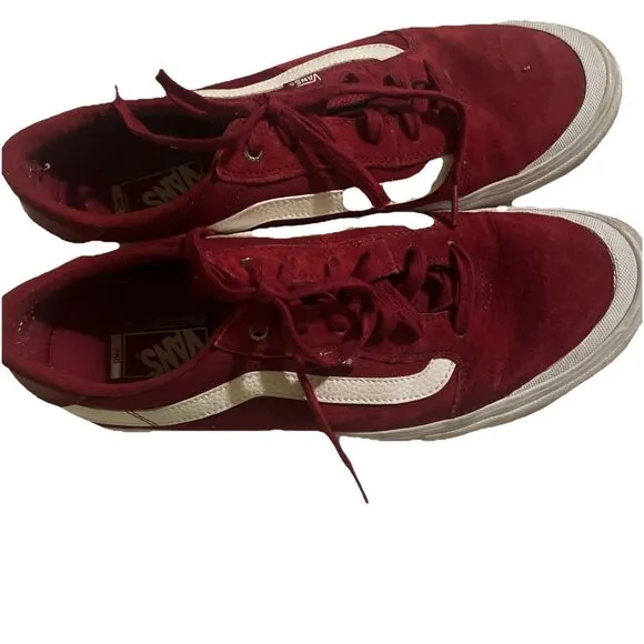 Vans Kyle Walker UltraCush Pro Skate Shoes Men's Red Suede Low Top Lace Up 13