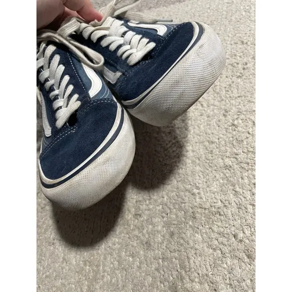 Vans M 10 /W 11.5 EU 43 Old Skool Skate Shoes Sneakers Suede Leather Blue 500714