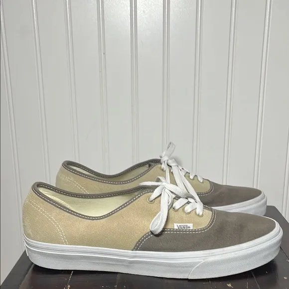 Vans Men's Color block tan and brown suede &amp; fabric lace up sneakers