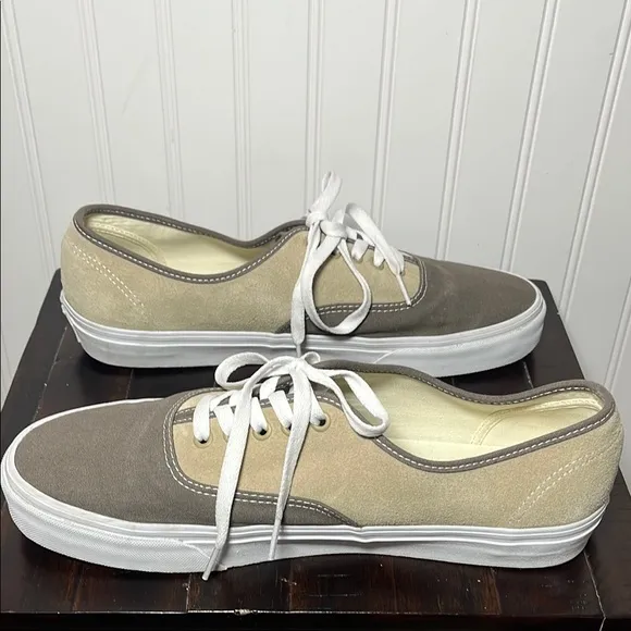 Vans Men's Color block tan and brown suede &amp; fabric lace up sneakers