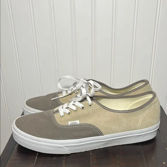 Vans Men's Color block tan and brown suede &amp; fabric lace up sneakers