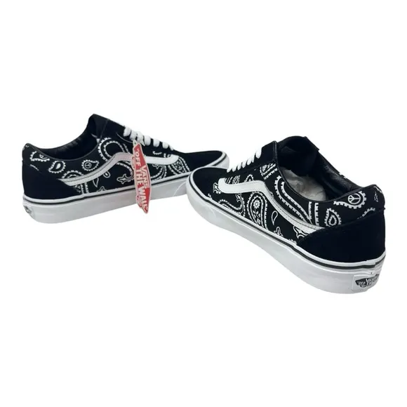 Vans Men’s Peace Paisley Old Skool Skate Sneakers Black/True White Size 8.5