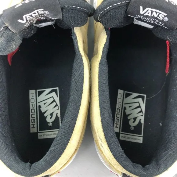 Vans Men's Size 9.5 Half Cab Taupe Tan Black Suede Lace-Up Skate Sneakers Shoes