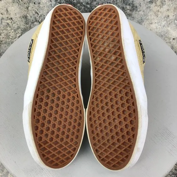Vans Men's Size 9.5 Half Cab Taupe Tan Black Suede Lace-Up Skate Sneakers Shoes