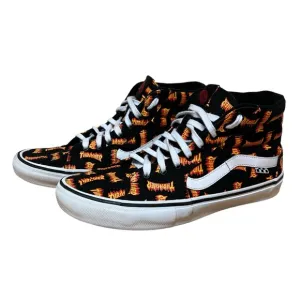 🟡Vans Men’s Thrasher x Skate Sk8-Hi 'Allover Thrasher Logo Shoes Size 11.5