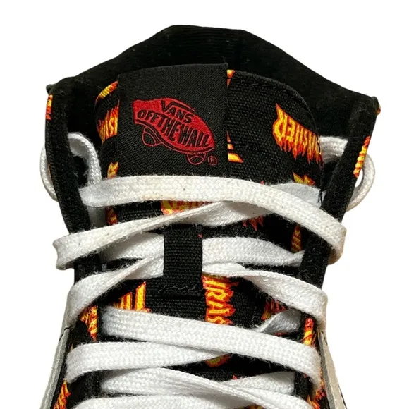 🟡Vans Men’s Thrasher x Skate Sk8-Hi 'Allover Thrasher Logo Shoes Size 11.5