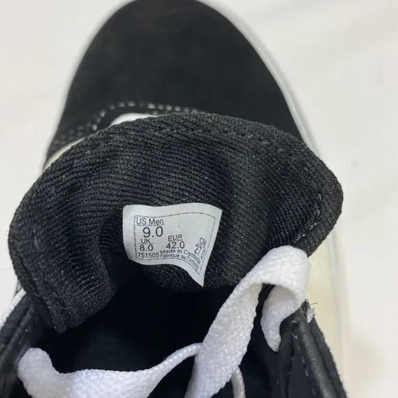 Vans Men's Ward Retro Suede Canvas Skate Shoes Size 9 Marshmallow/Black NWOB