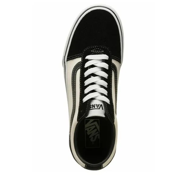 Vans Men's Ward Retro Suede Canvas Skate Shoes Size 9 Marshmallow/Black NWOB