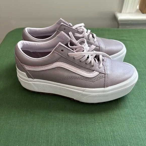 VANS Off the Wall Old Skool Stacked Purple Size 7.5 Womens Lace Up Leather