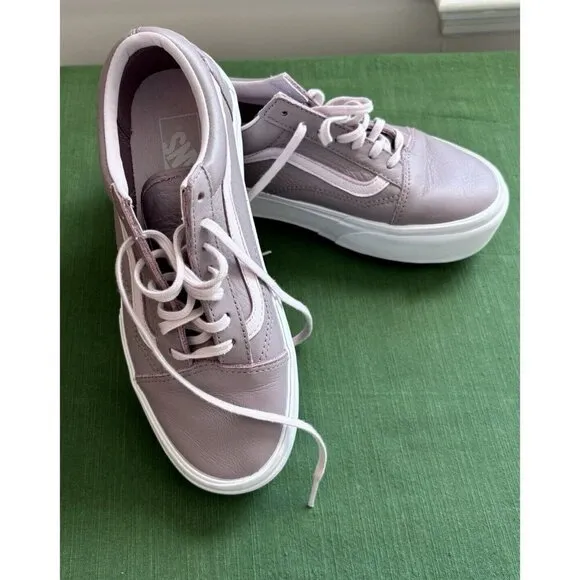 VANS Off the Wall Old Skool Stacked Purple Size 7.5 Womens Lace Up Leather
