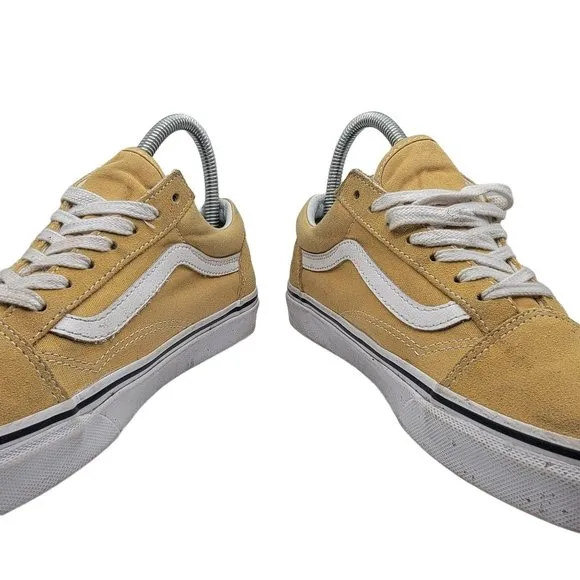 Vans Off The Wall Old Skool Womens 6.5 Mustard Yellow White Skate Shoes 500714