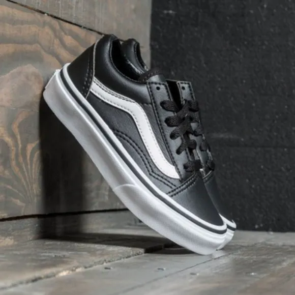 VANS Old Skool Black Leather Skate Shoes