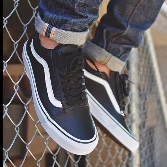 VANS Old Skool Black Leather Skate Shoes