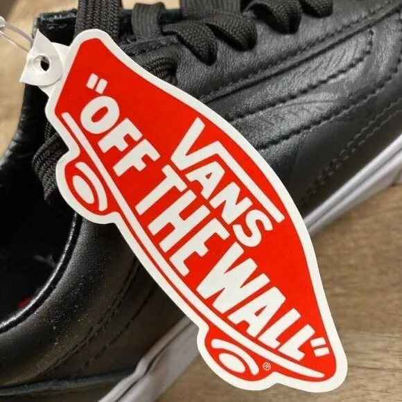 VANS Old Skool Fangs Black Leather Halloween Skate Shoes Womens 5.5 Mens 4 NEW