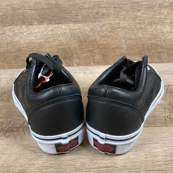 VANS Old Skool Fangs Black Leather Halloween Skate Shoes Womens 5.5 Mens 4 NEW