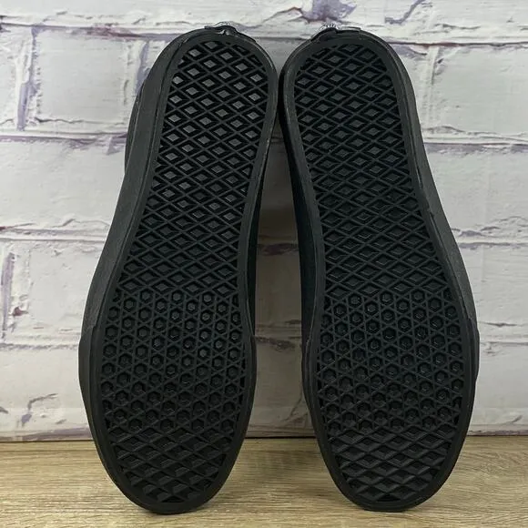 Vans Old Skool Triple Black Leather Sneakers Men's 9 Women's 10.5 Skate Shoes