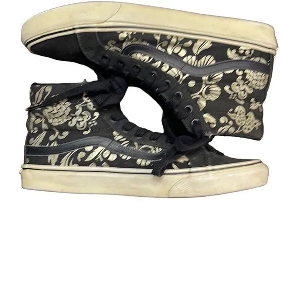 Vans Old Skool Hi Top Shoes Black Gold Skate 50th Anniversary Sneakers Size 9.5