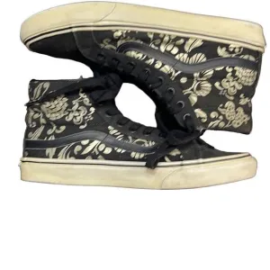 Vans Old Skool Hi Top Shoes Black Gold Skate 50th Anniversary Sneakers Size 9.5