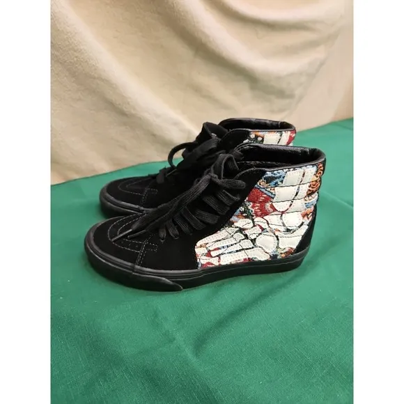 Vans OTW Sk8-Hi HAZY BONES Applied 3D Black White Skate Shoes Mens Size 4 Youth