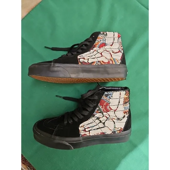 Vans OTW Sk8-Hi HAZY BONES Applied 3D Black White Skate Shoes Mens Size 4 Youth