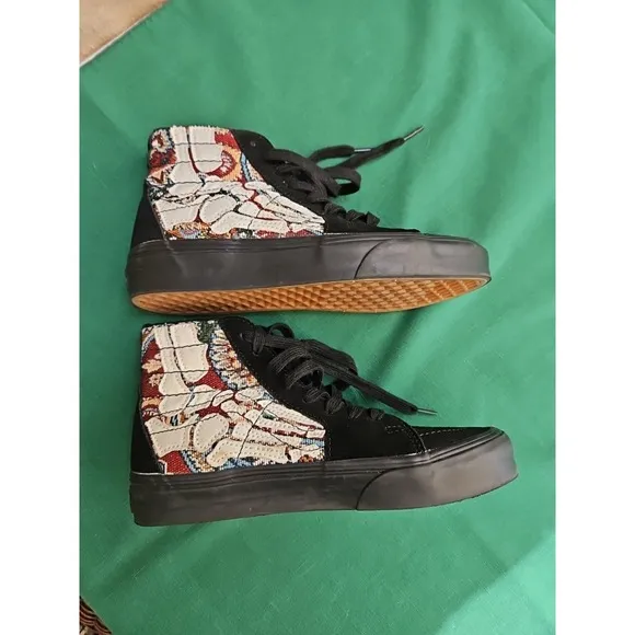 Vans OTW Sk8-Hi HAZY BONES Applied 3D Black White Skate Shoes Mens Size 4 Youth
